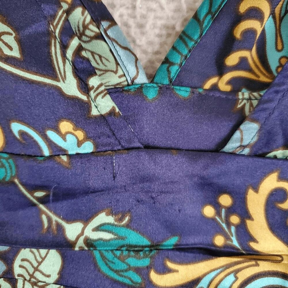 Y2K Guess Women's Silky Side Zip Kimono Style Deep V-Neck Top Small - Picture 8 of 8